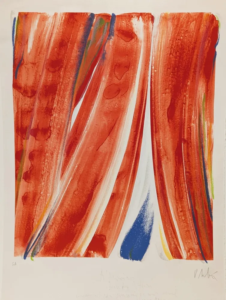 Lithografie Debré - Le Rideau rouge (Séguier) 