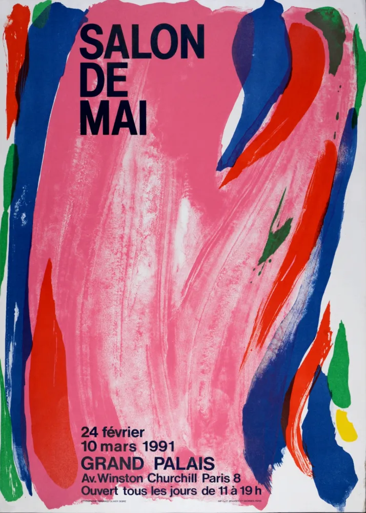 Lithografie Debré - Rose du Salon de Mai, 1991