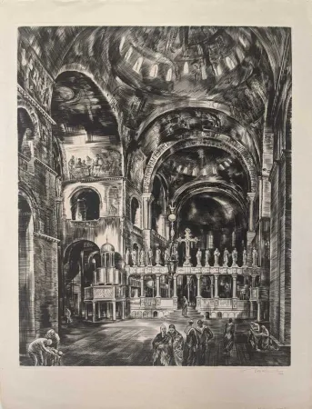 Ets Decaris - Intérieur de Saint-Marc I (Venise) / Interior of St. Mark's, Venice