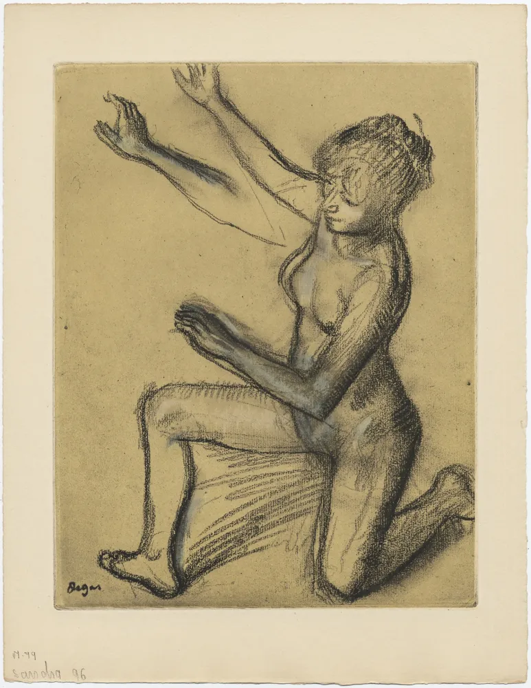 Ets En Aquatint Degas - Danseuse : étude de nu et mouvements (vers 1896)