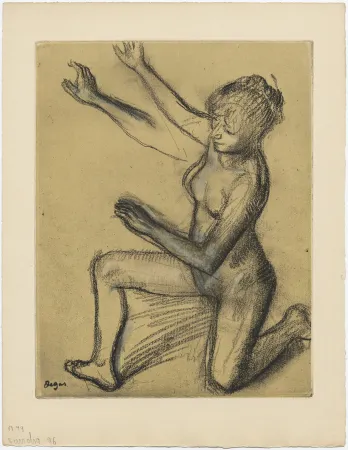 Ets En Aquatint Degas - Danseuse : étude de nu et mouvements (vers 1896)