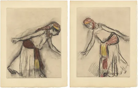 Ets En Aquatint Degas - Danseuse orientale : 2 études (vers 1890)