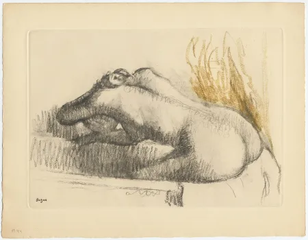 Ets En Aquatint Degas - Femme se lavant dans sa baignoire (vers 1892)