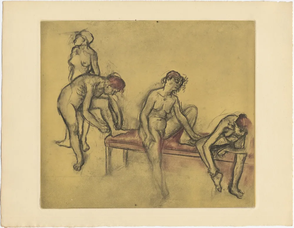 Ets En Aquatint Degas - Groupe de danseuses (étude du nus et mouvements. 1897)