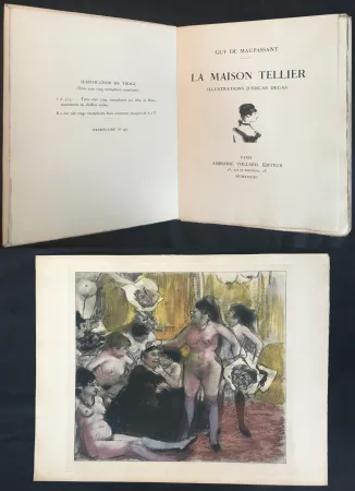 Geïllustreerd Boek Degas - Maupassant : LA MAISON TELLIER. Illustrations gravées d'Edgar Degas (1934).