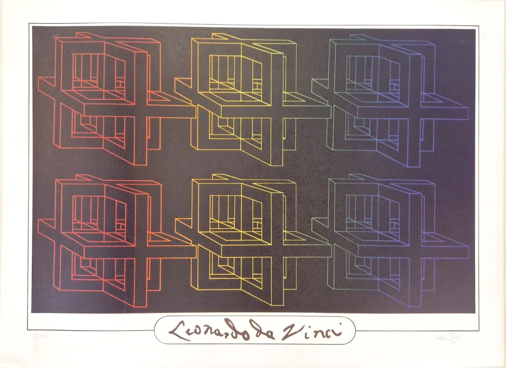 Lithografie Del Pezzo -  Leonardo da Vinci 