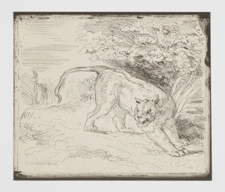 Geen Techniek Delacroix - Le tigre en arrêt (A trapped tiger, also: 'Tiger at bay' or 'Tiger at a standstill')