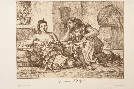 Lithografie Delacroix - Women of Algiers (color)