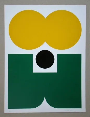 Zeefdruk Delahaut - Composition abstrait, 1968