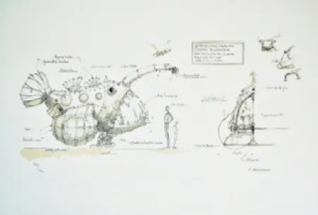 Lithografie Delarozière - Luminaire des grands fonds
