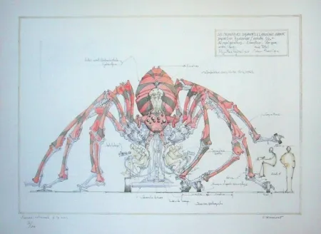 Lithografie Delarozière - Red spider - la machine - Liverpool