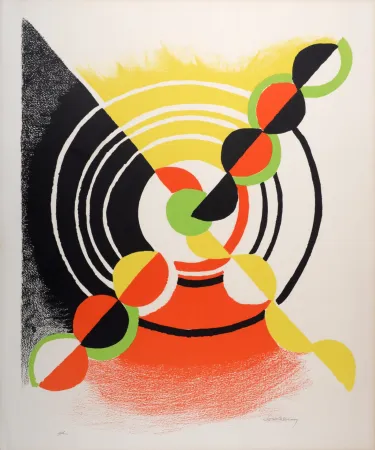 Lithografie Delaunay - Abstract Composition, c. 1969 - Hand-signed