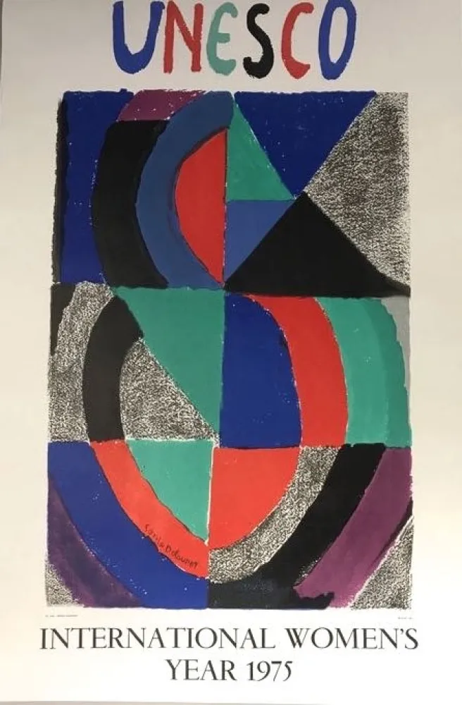 Lithografie Delaunay - Affiche Journée internationale de la femme 1975