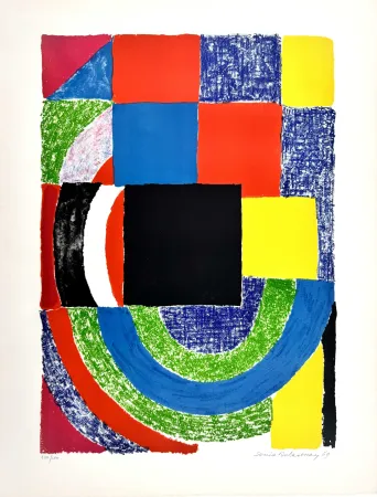 Lithografie Delaunay - Carreaux noirs 