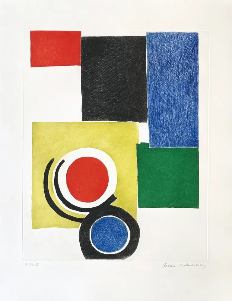 Ets En Aquatint Delaunay - Composition polychrome 