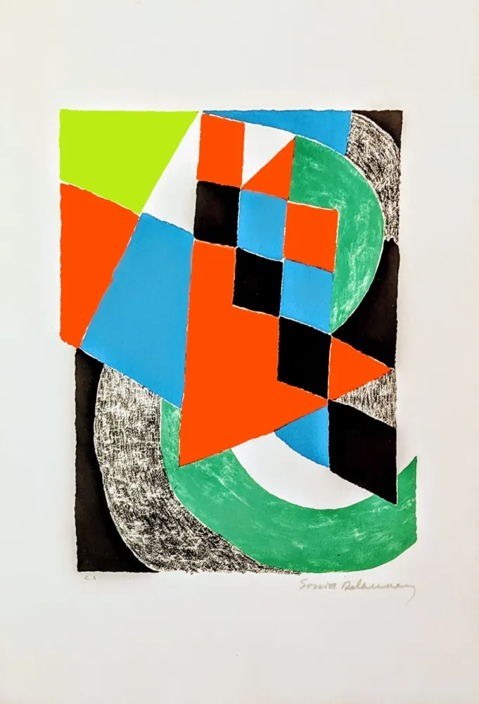Lithografie Delaunay - Damiers verts 