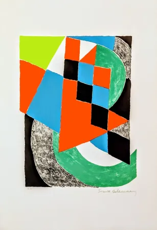 Lithografie Delaunay - Damiers verts 