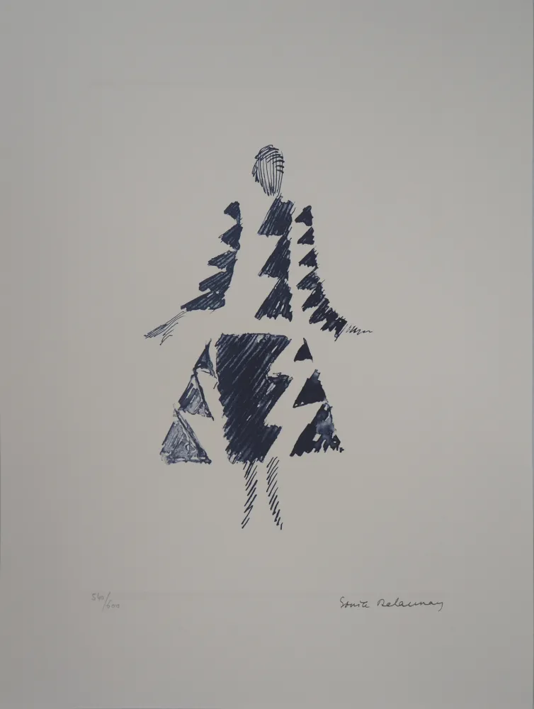 Lithografie Delaunay - Robe rythmes-triangles