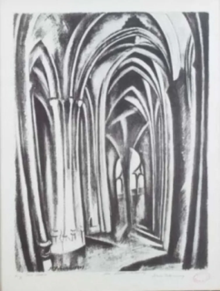 Lithografie Delaunay - Saint severin
