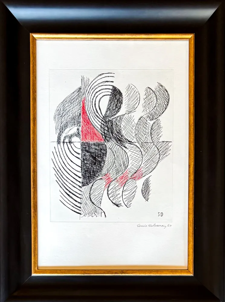 Gravure Delaunay - Sonia Delaunay (1885-1979) - Composition - etching on paper - 1964