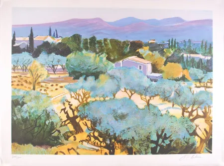Lithografie Deluca - Alpilles