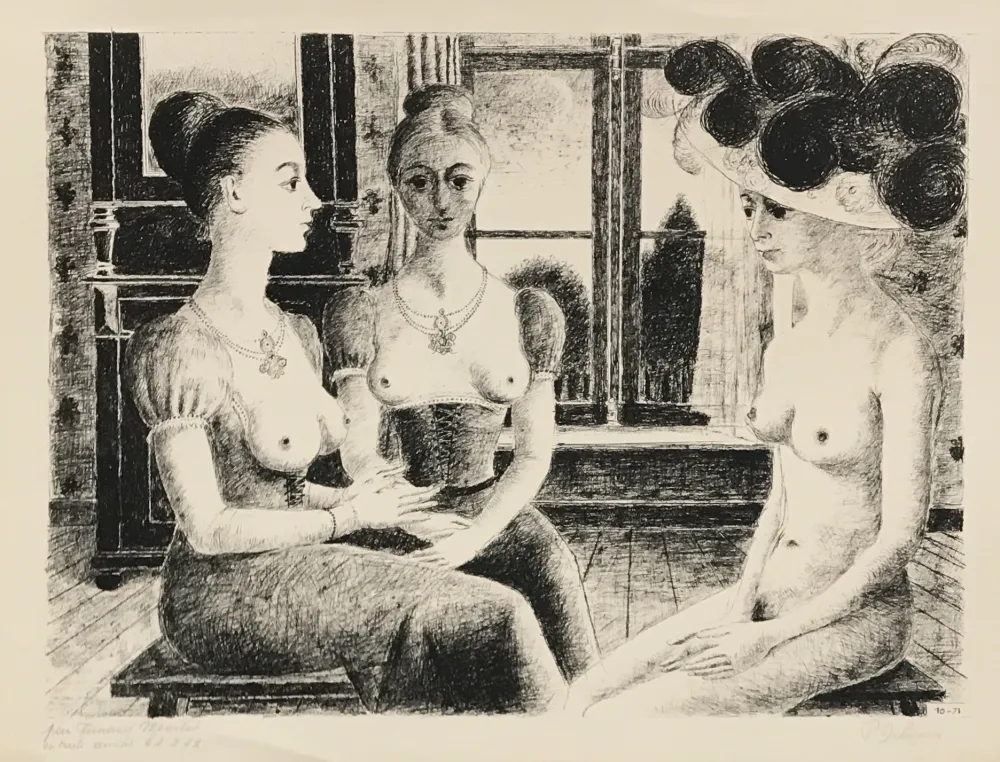 Lithografie Delvaux - La Fenetre