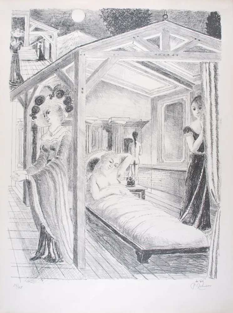 Lithografie Delvaux - La Mer est proche