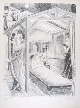 Lithografie Delvaux - La Mer est proche