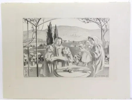 Lithografie Denis - La Terrasse