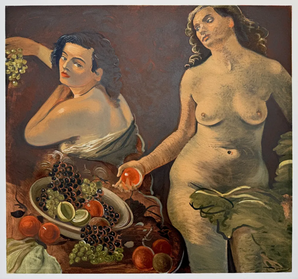 Lithografie Derain - Deux femmes nues et nature morte