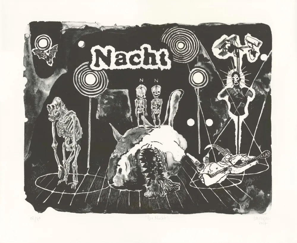 Lithografie Deroubaix - Die Nacht