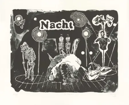 Lithografie Deroubaix - Die Nacht