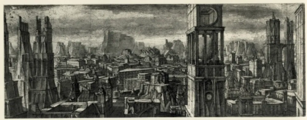 Ets En Aquatint Desmazières - Ville Imaginaire II