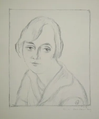 Lithografie Dessouslavy - Portrait d’une jeune femme. 