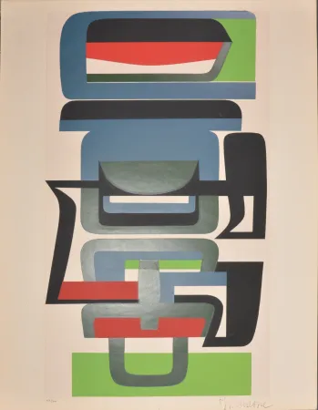 Zeefdruk Dewasne - Composition, 1954 - Hand-signed