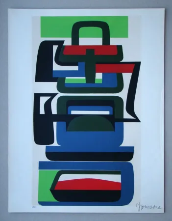 Zeefdruk Dewasne - Composition abstrait