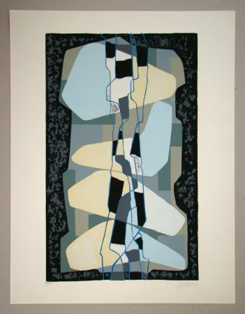 Zeefdruk Deyrolle - Composition abstrait