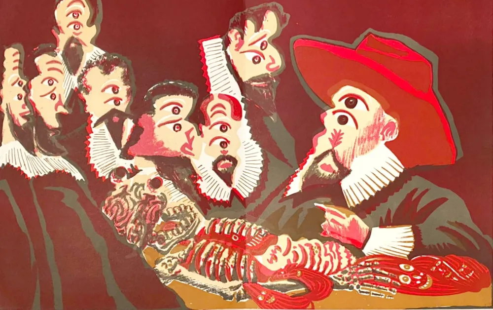 Lithografie Di Rosa - Corps amoureux