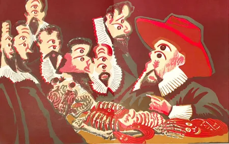 Lithografie Di Rosa - Corps amoureux