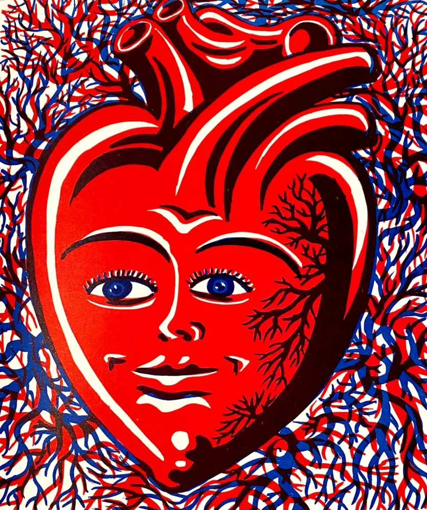 Lithografie Di Rosa - Corps amoureux