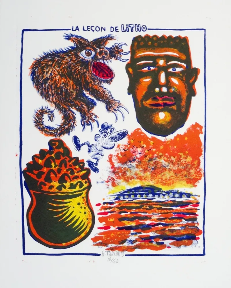 Lithografie Di Rosa - La leçon de litho