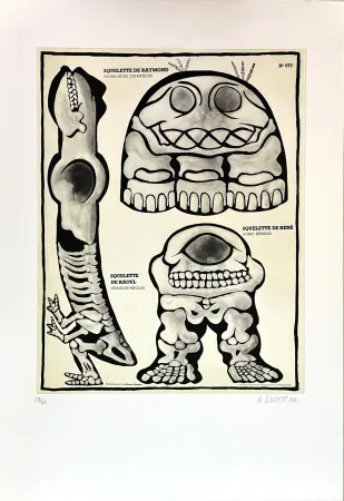 Gravure Di Rosa - Squelette de Raymond