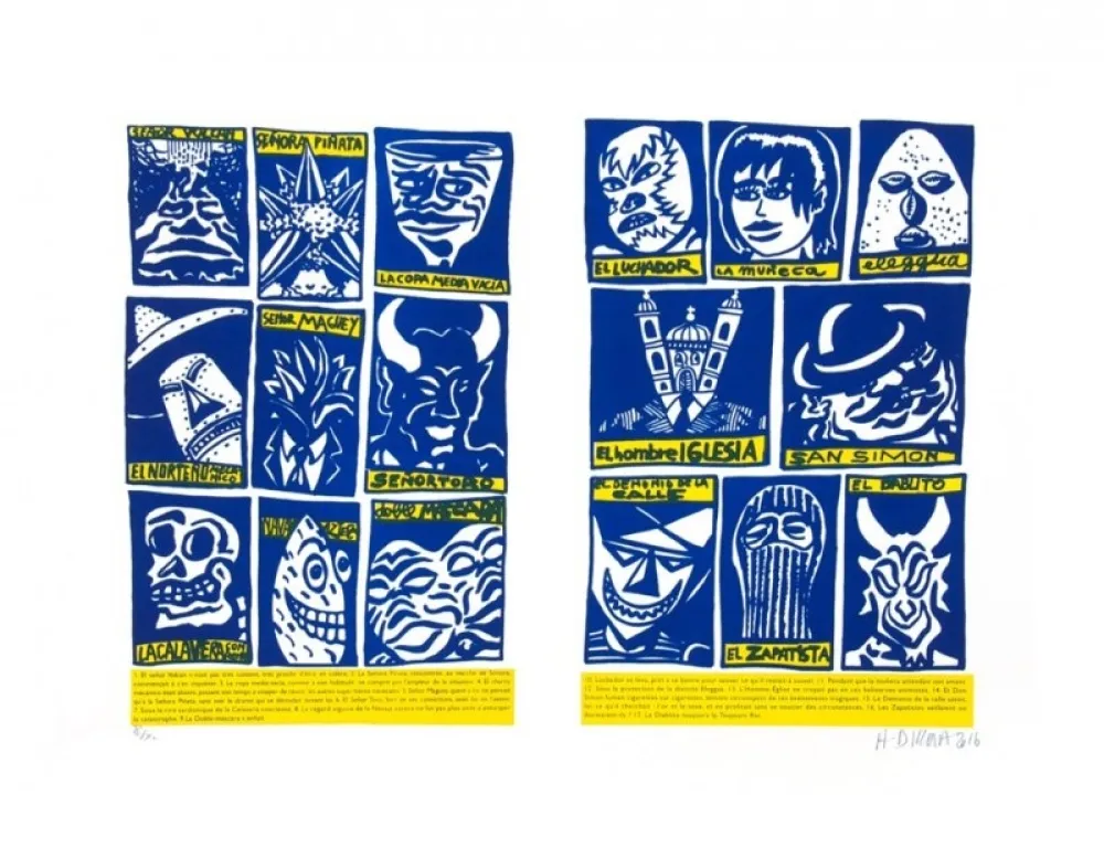 Lithografie Di Rosa - SUPER-HEROS MEXICAINS