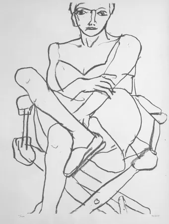 Lithografie Diebenkorn - Seating woman in Chemise