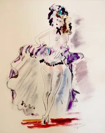 Lithografie Dignimont - Avant l'entrée en scène