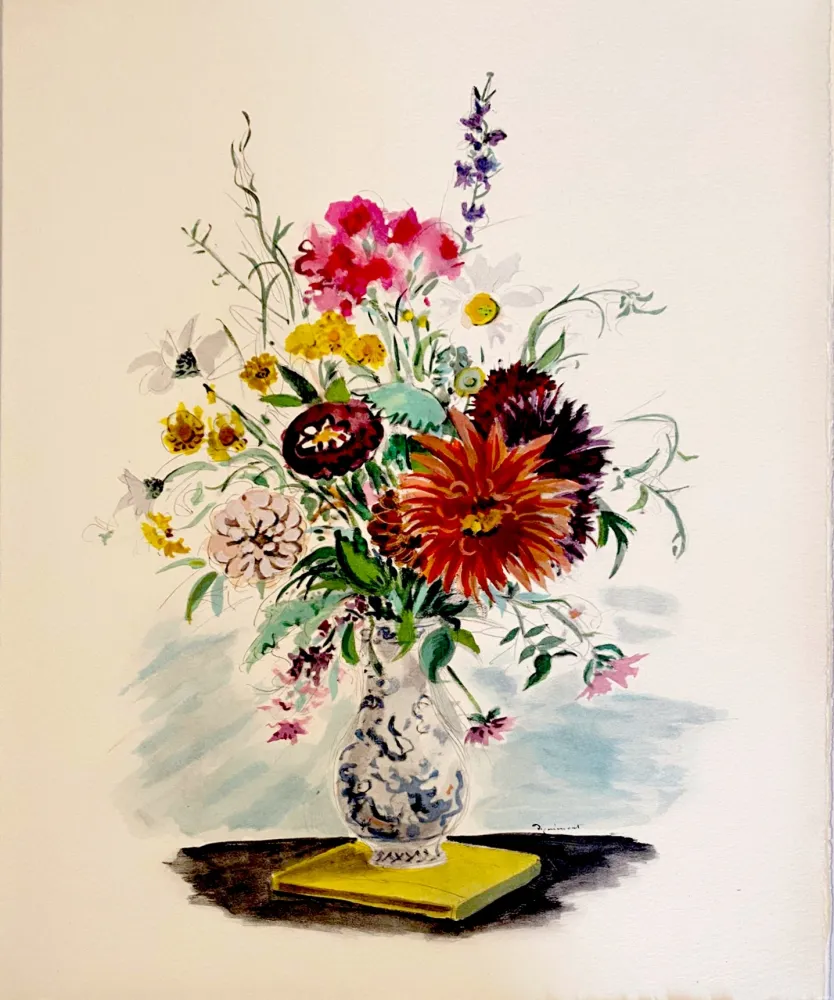 Lithografie Dignimont - Dahlia, Zinnias et autres
