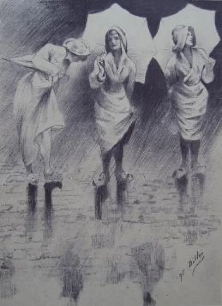 Lithografie Dillon - Pluviôse / Rainy