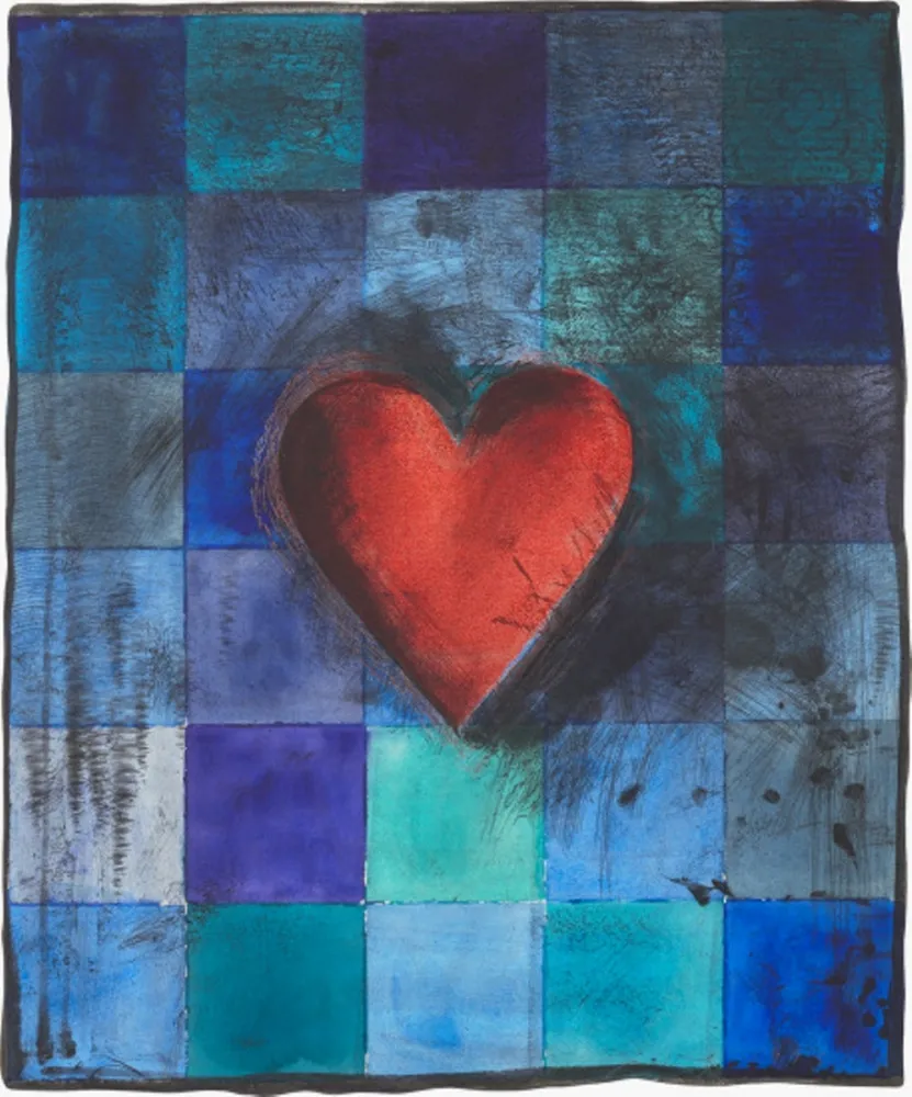 Houtsnede Dine - Hart in Blu 