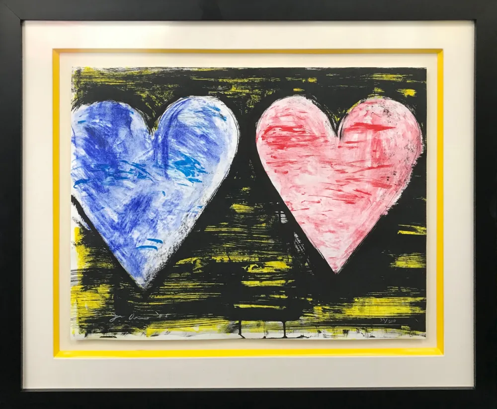Lithografie Dine - TWO HEARTS AT SUNSET