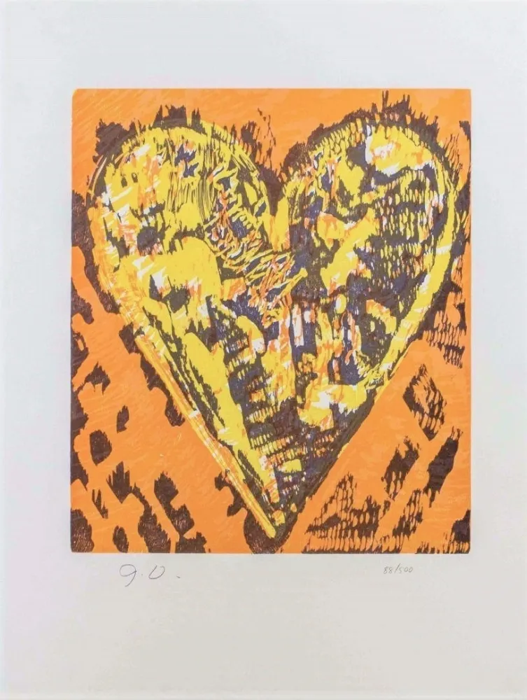 Houtsnede Dine - Woodcut Heart